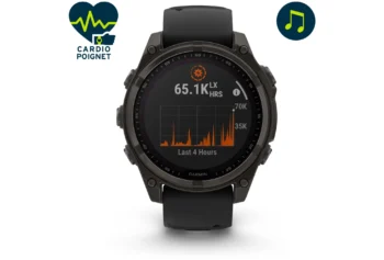 Montre connectée Garmin Fenix 8 Solar Sapphire Titane 47mm Noir