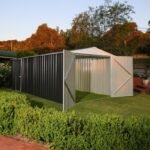 Garage en acier Zincalume Colorbond EASYSHED 19,55m² grande hauteur et largeur